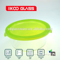 840 ml round glass food container with PP Lid